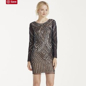 Adrianna Papell Beaded Illusion Dress